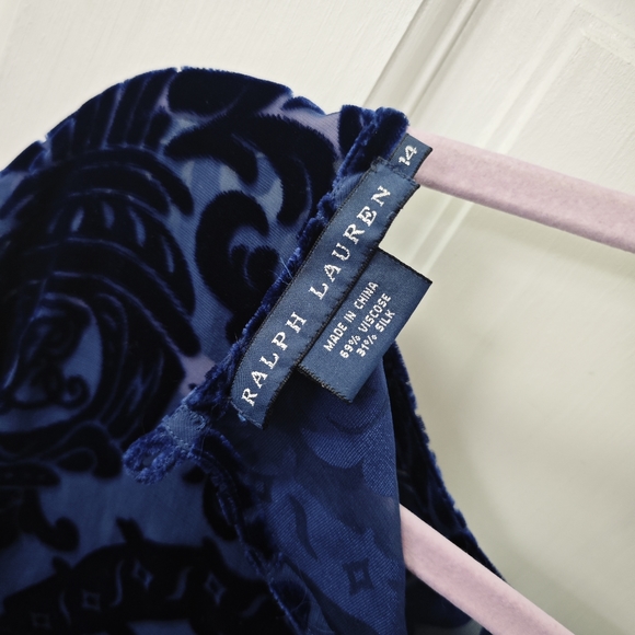 Ralph Lauren Silk & Viscose Sheer Velvet Top US14 - Picture 3 of 5